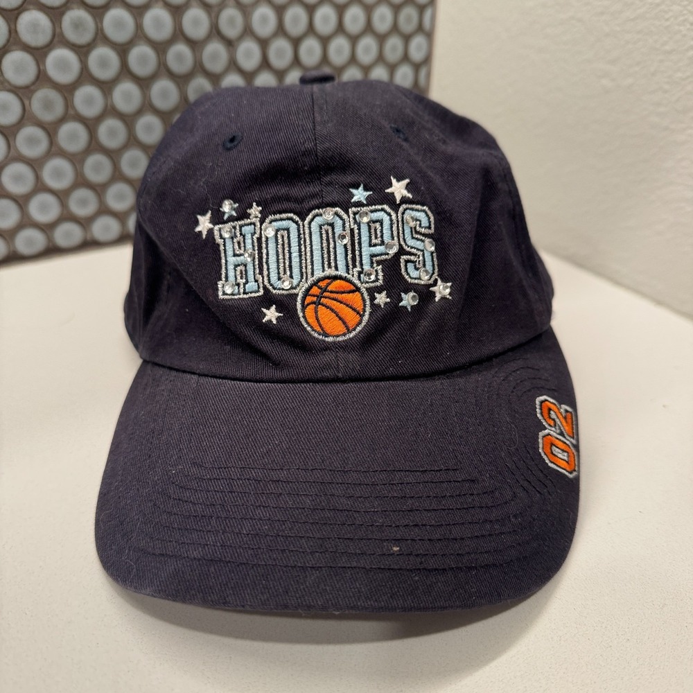Hoops Hat Cap Blue Unstructured Limited Too Strap Back Cotton Vintage Basketball